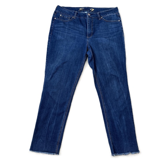 Seven7 Denim - Seven 7 Weekend Slim Fit‎ Frayed Hem Blue Womens Size 16 Jeans